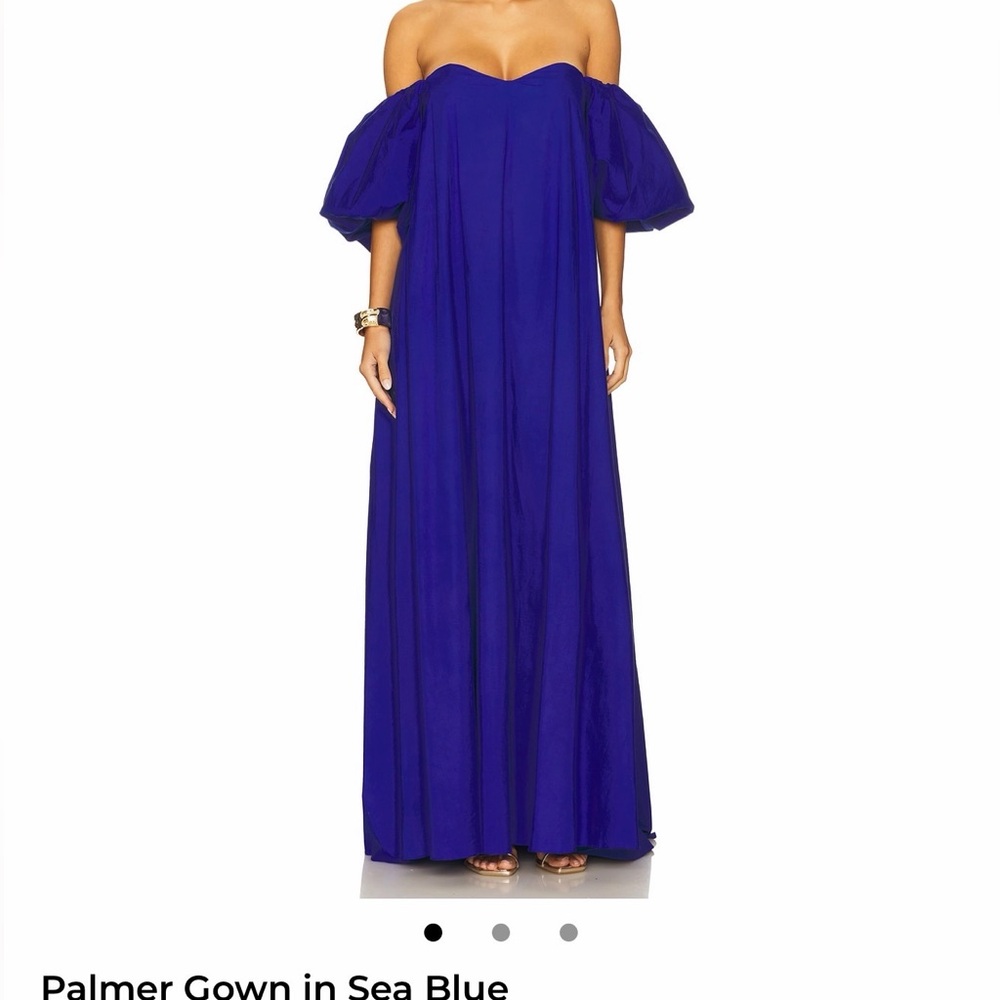 Royal Blue Puff-Sleeve Women's Dress